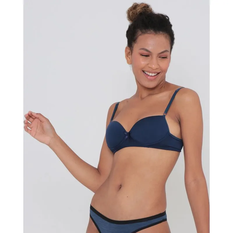 Sutiã Base Avulso Com Bojo Liso Azul Marinho P