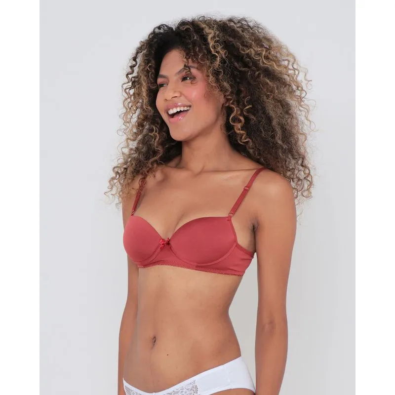 Sutiã Base Avulso Com Bojo Liso Vermelho GG