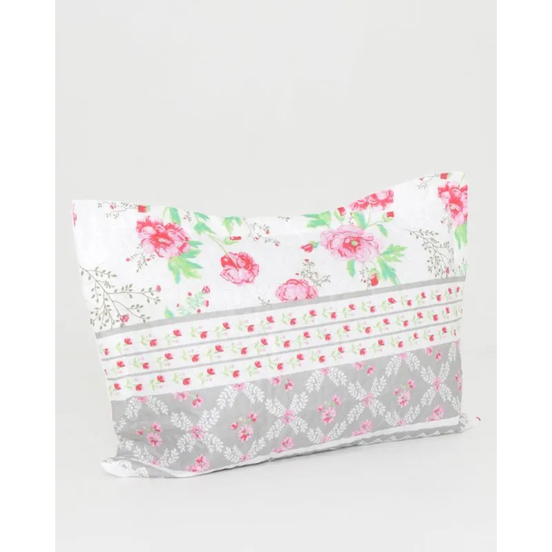 Porta Travesseiro Arte e Cazza Floral Rosa UN