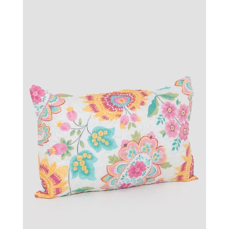 Porta Travesseiro Arte e Cazza Floral Off White UN