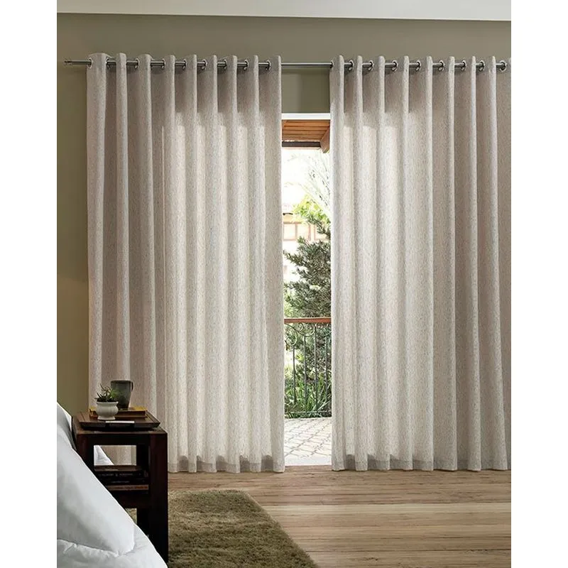 Cortina Rústica Tunis Varão Até 400cm Bella Janela Off White UN