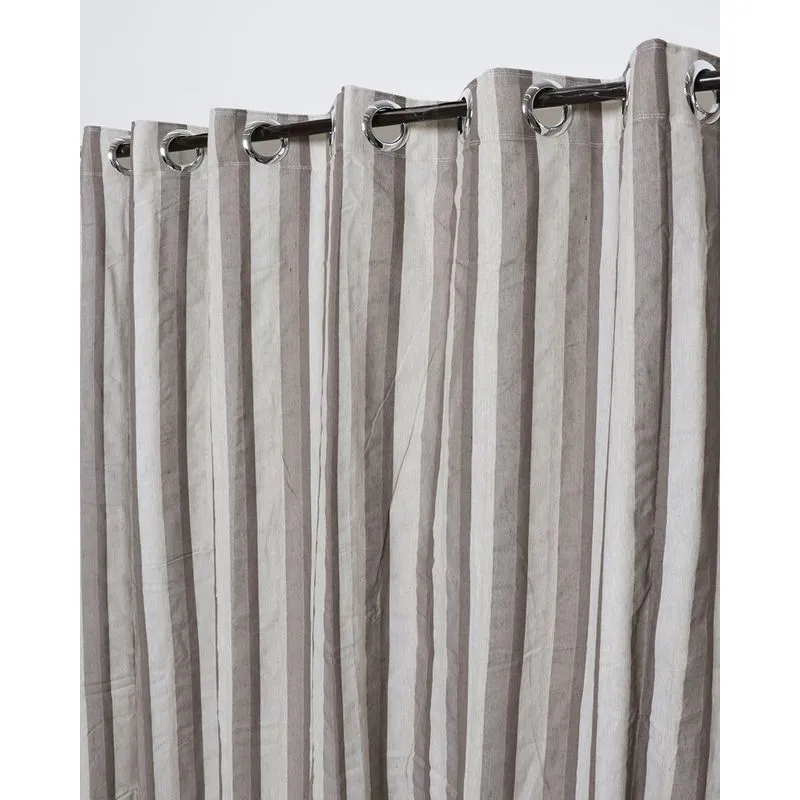 Cortina Duplex Varão Até 400cm Delicatta Ravena Listrada Cinza UN