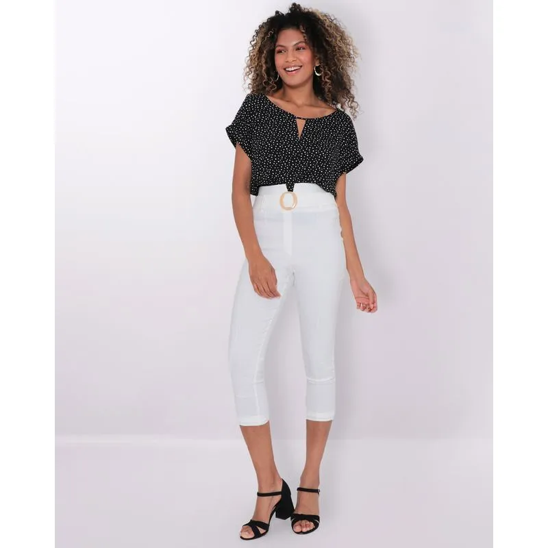 Calça Feminina Bengaline Clochard Branco G