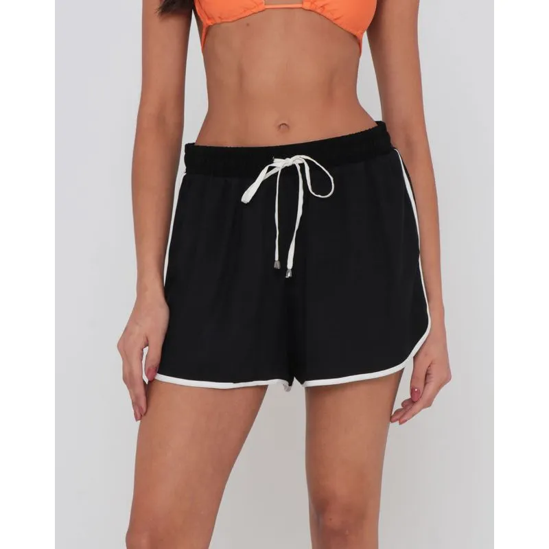 Short Feminino Boxer Com Cordão Preto G