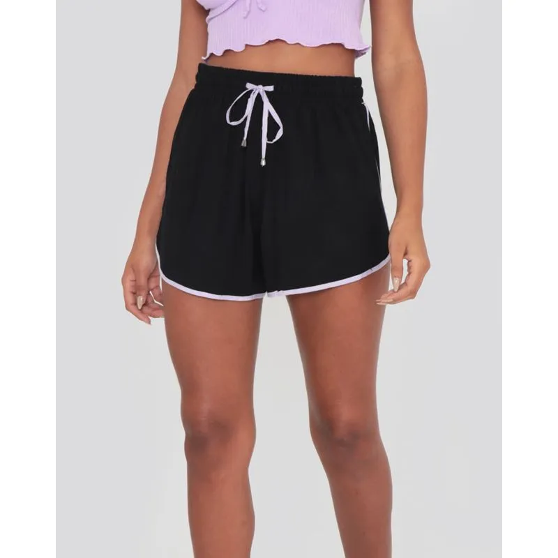 Short Feminino Boxer Com Cordão Preto GG