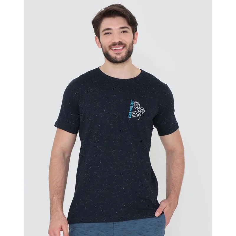 Camiseta Surf Estampada Boas Vibrações Azul Marinho M