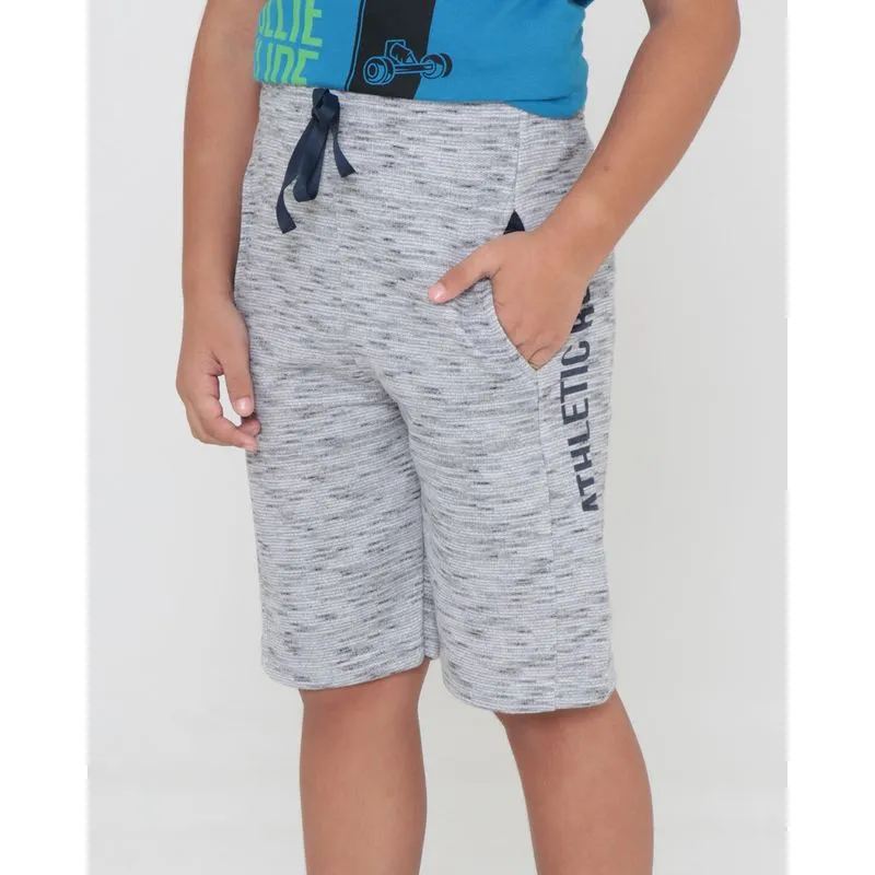 Bermuda Infantil Moletinho Flamê Estampa Lateral Cinza 4