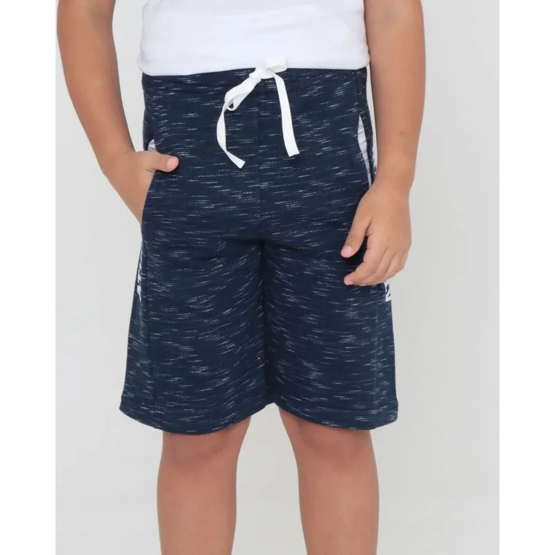 Bermuda Infantil Moletinho Flamê Estampa Lateral Marinho 4