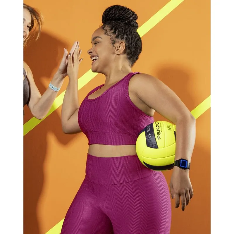 Top Fitness Nadador Texturizado Rosa G