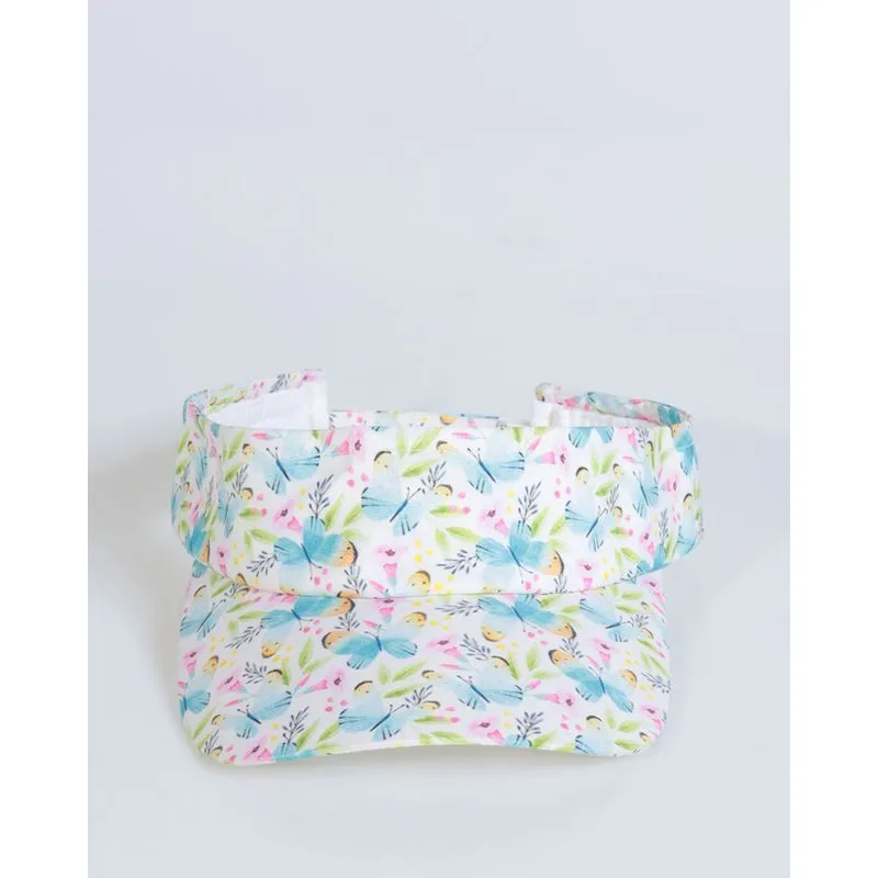 Viseira Infantil Estampada Floral Bege Claro UN