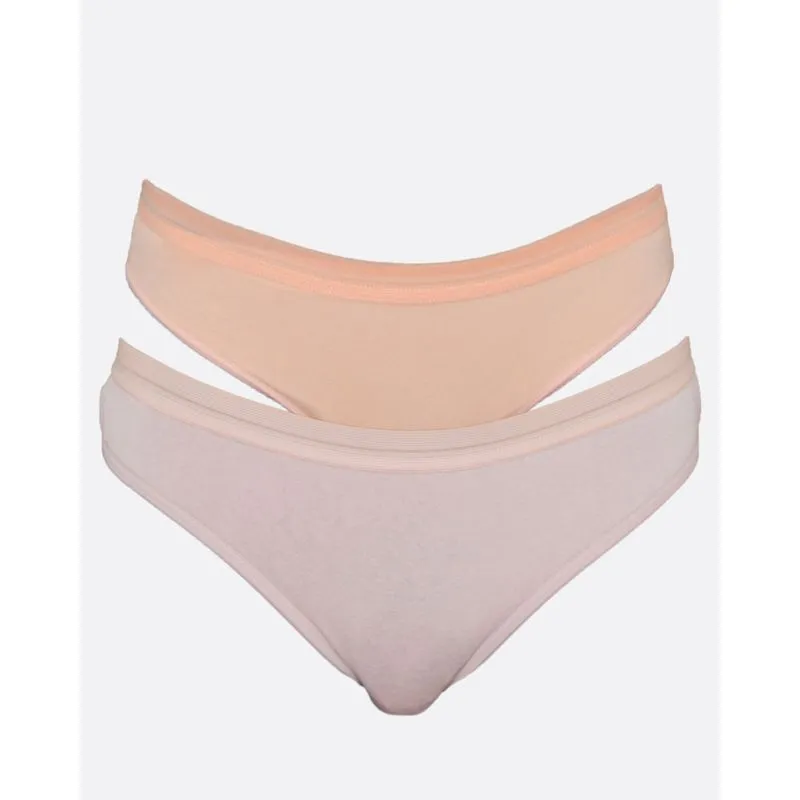 Kit 2 Calcinhas Biquíni Lisa Rosa Laranja GG