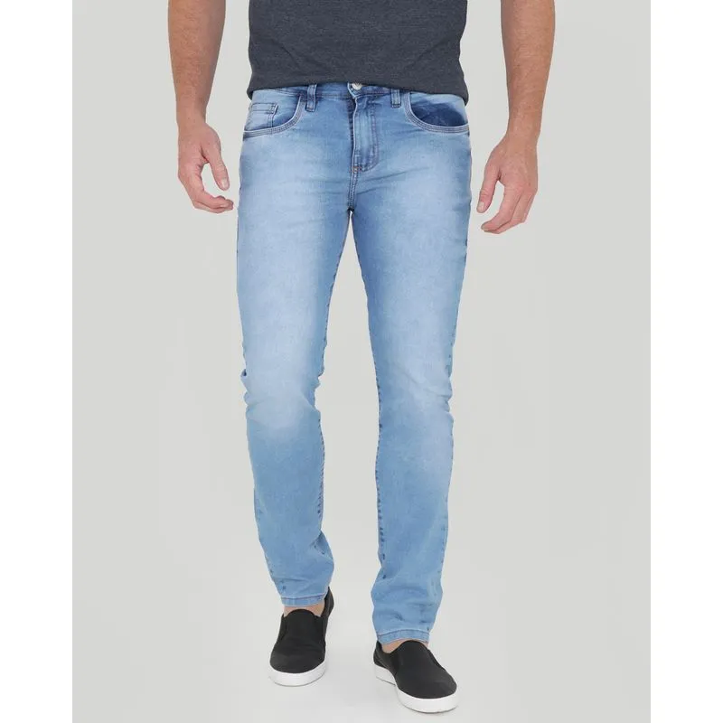 Calça Jeans Masculina Slim Azul Claro 48