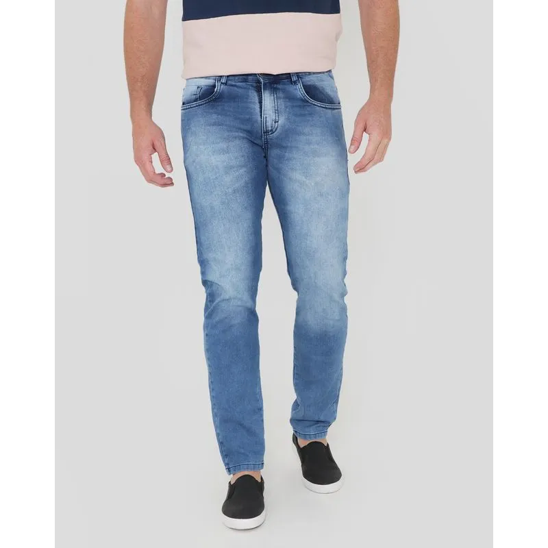 Calça Jeans Masculina Slim Azul 48