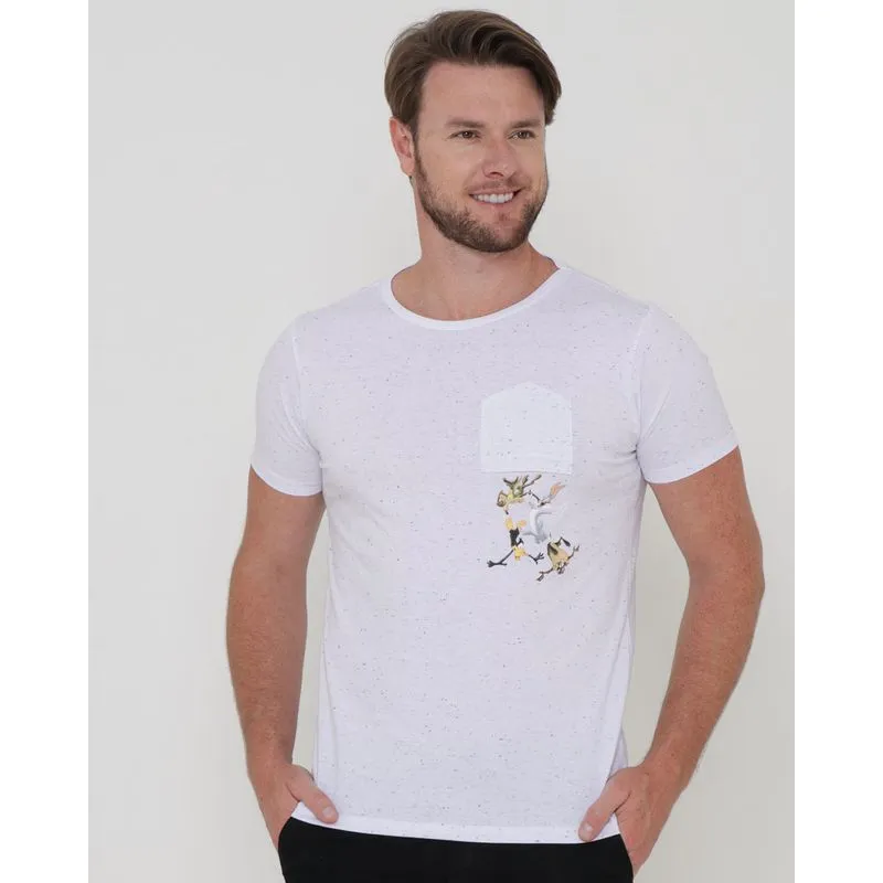 Camiseta Botonê Estampa Looney Tunes Warner Branca M