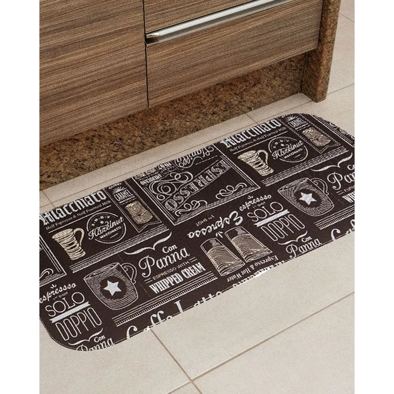Tapete de Cozinha Antiderrapante 40cmx60cm Espresso Marrom UN