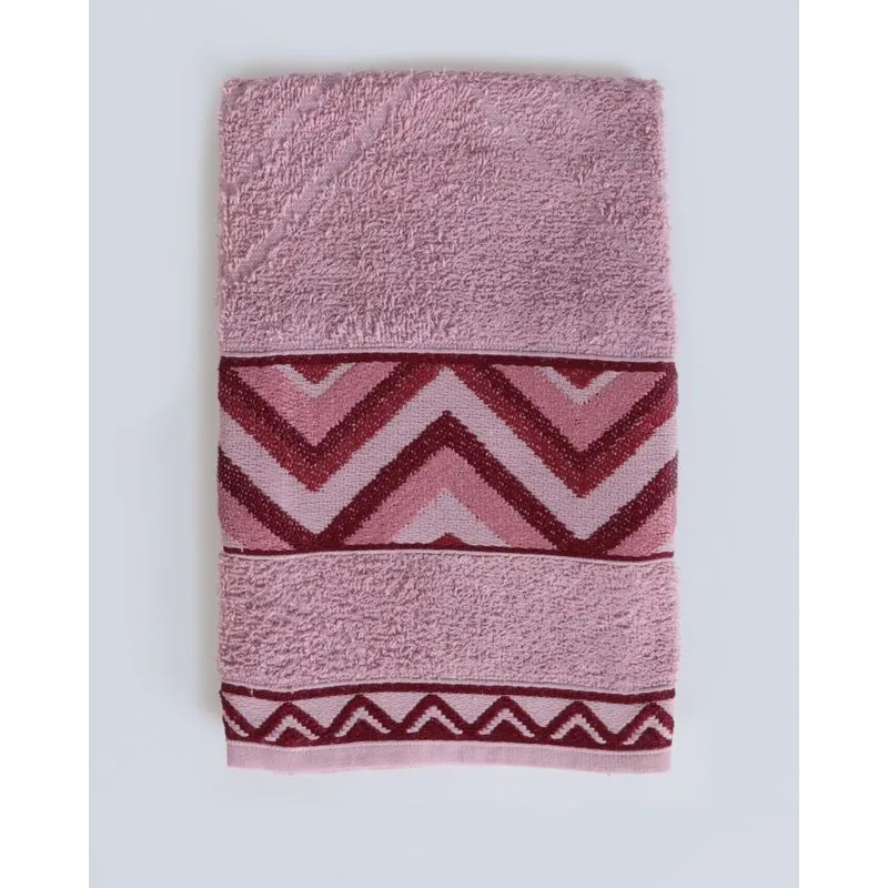 Toalha De Rosto Chevron Valletex Rosa Claro UN