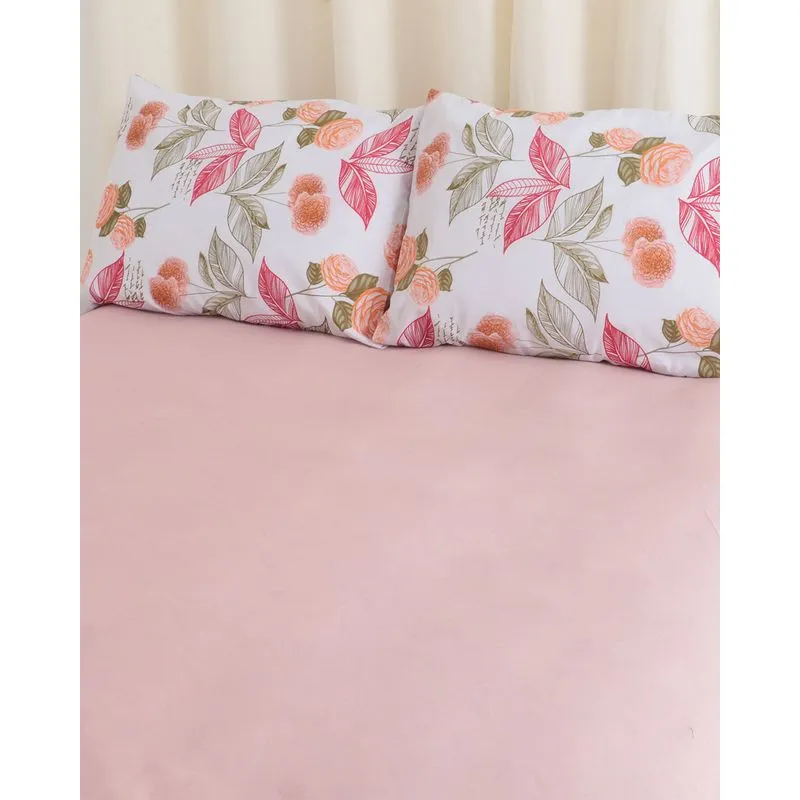 Jogo De Cama Casal 3 Peças Essenza Floral Rosa Claro UN