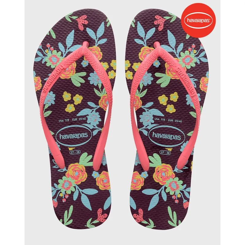 Chinelo Havaianas Feminino Slim Romance Roxo 621130001590884142