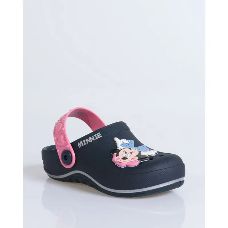 Sandália Infantil Babuche Estampa Minnie Disney Azul Marinho 32/33