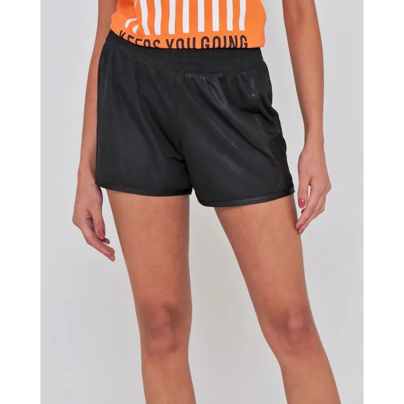 Short Feminino Fitness Com Tela Lateral Preto G