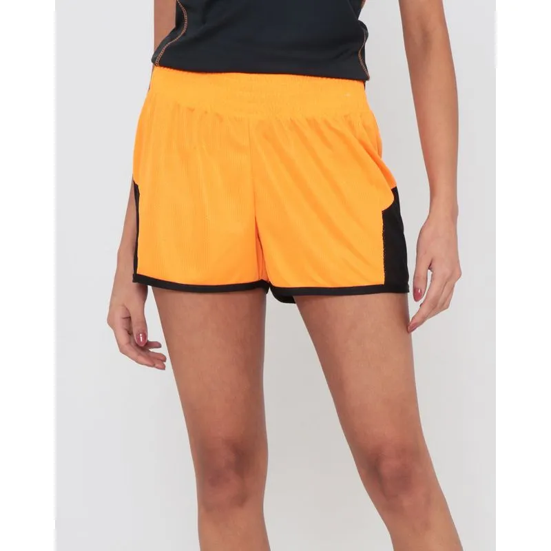 Short Feminino Fitness Com Tela Lateral Laranja G