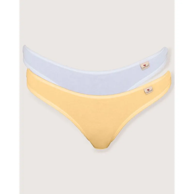 Kit 2 Calcinhas Feminina Fio Algodão Amarela E Branca GG