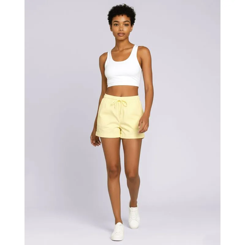 Short Sarja Feminino Com Elástico Amarelo 40