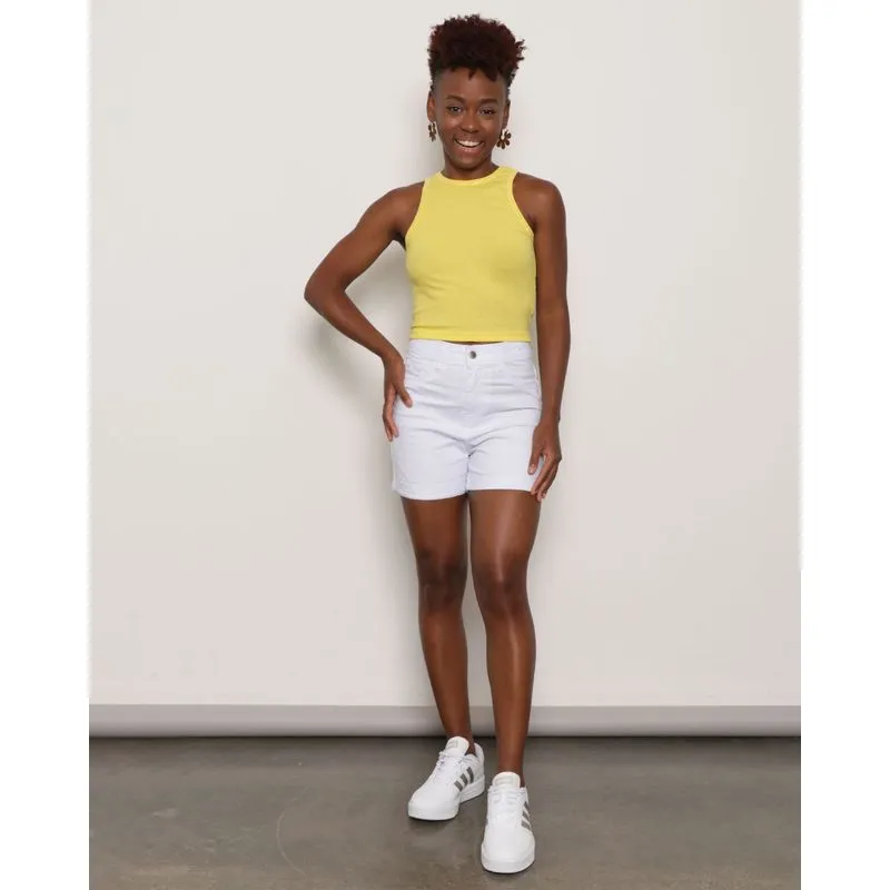 Short Feminino Sarja Com Amarração Branco 46