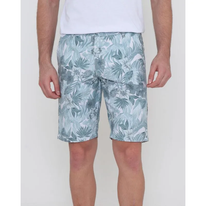 Bermuda Masculina Sarja Estampada Floral Azul 38