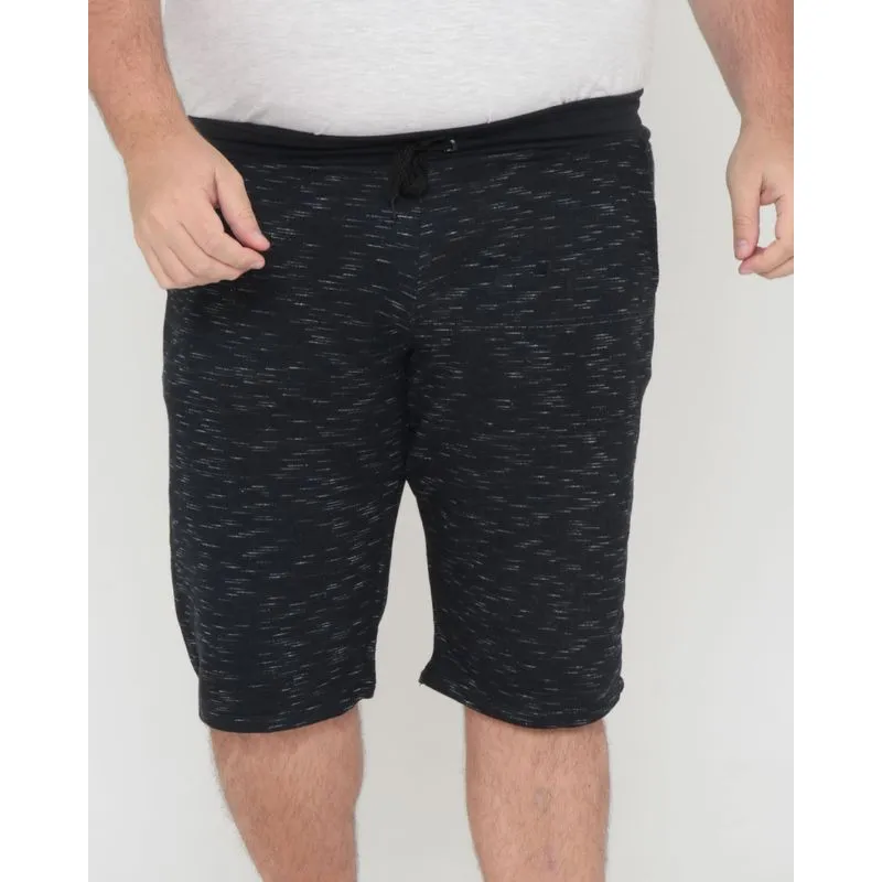 Bermuda Moletom Masculina Plus Size Flamê Preta G1