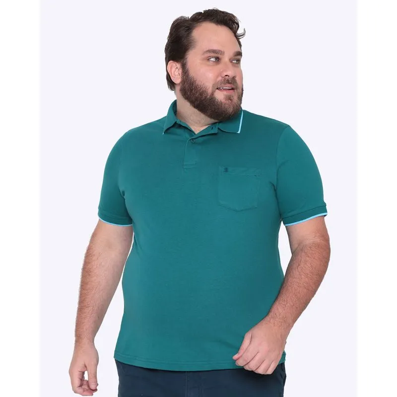 Polo Masculina Bolso Único Plus Size Verde G3