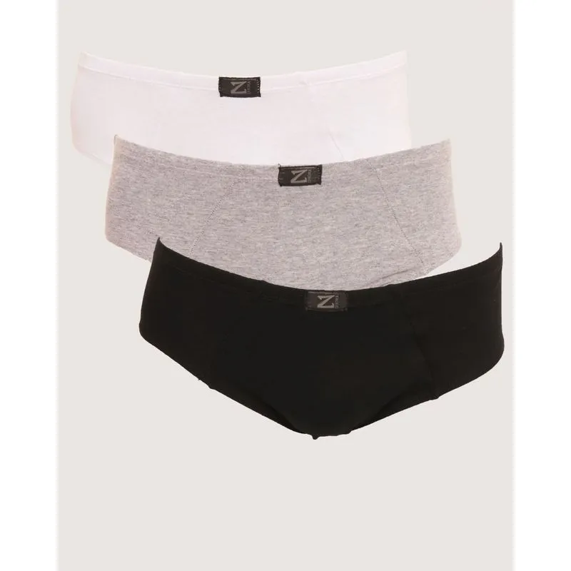 Kit Cueca Juvenil Slip Preta Azul Branca 14