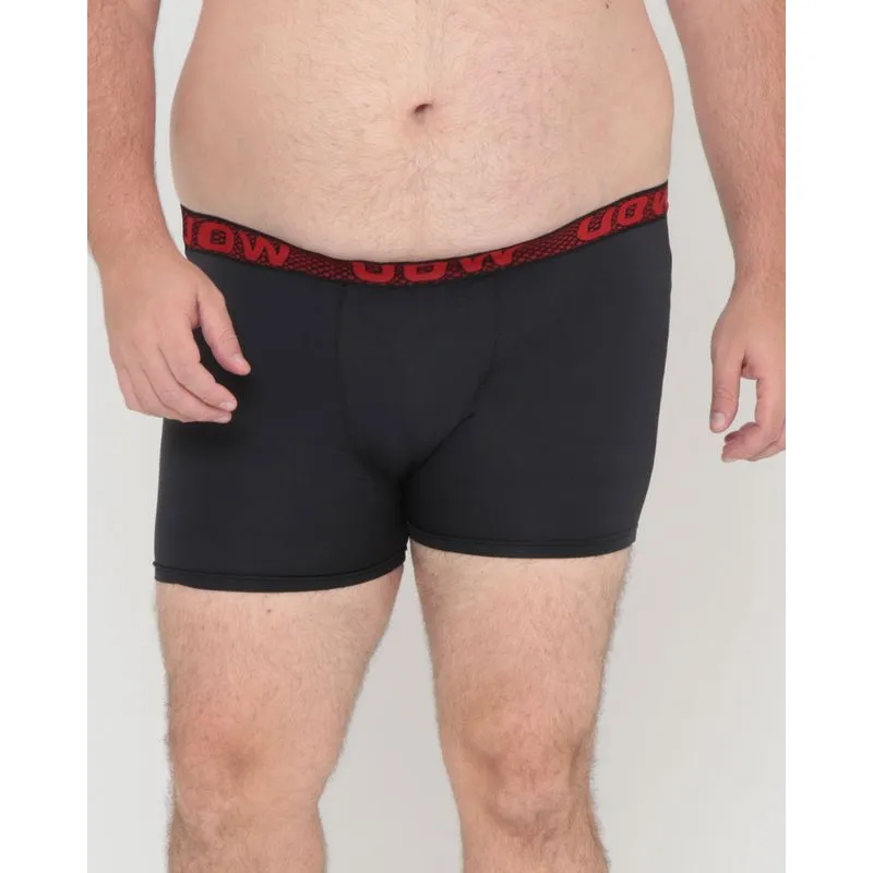 Cueca Plus Size Boxer Elástico Estampado Preta G1