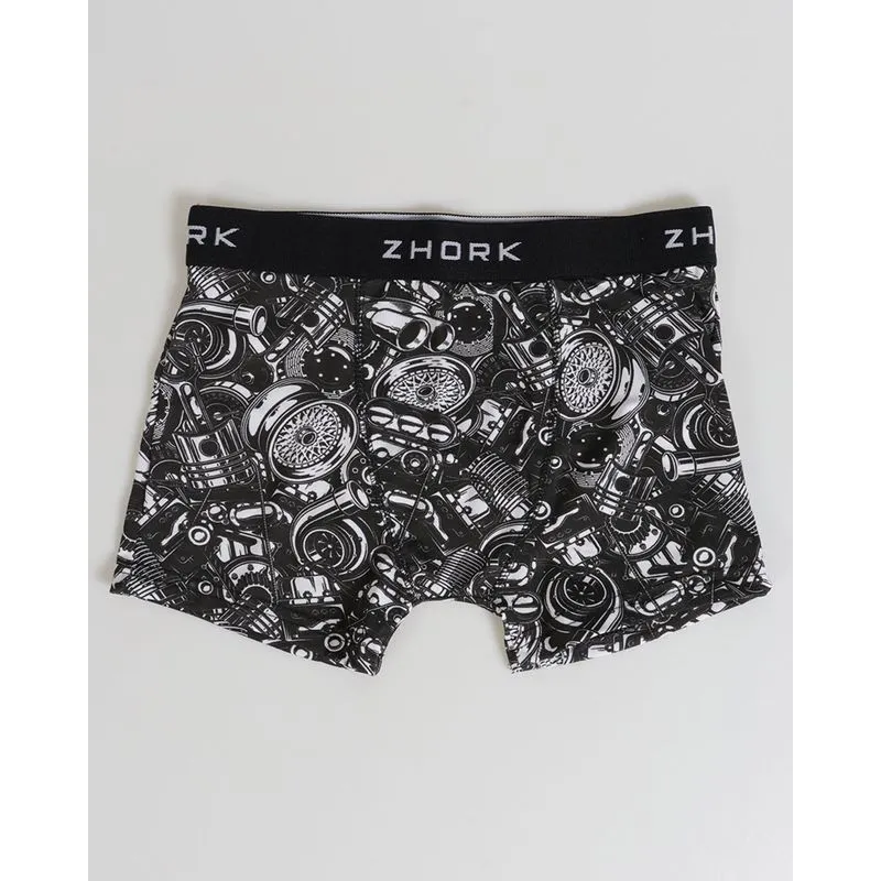 Cueca Boxer Juvenil Estampada Preta 14