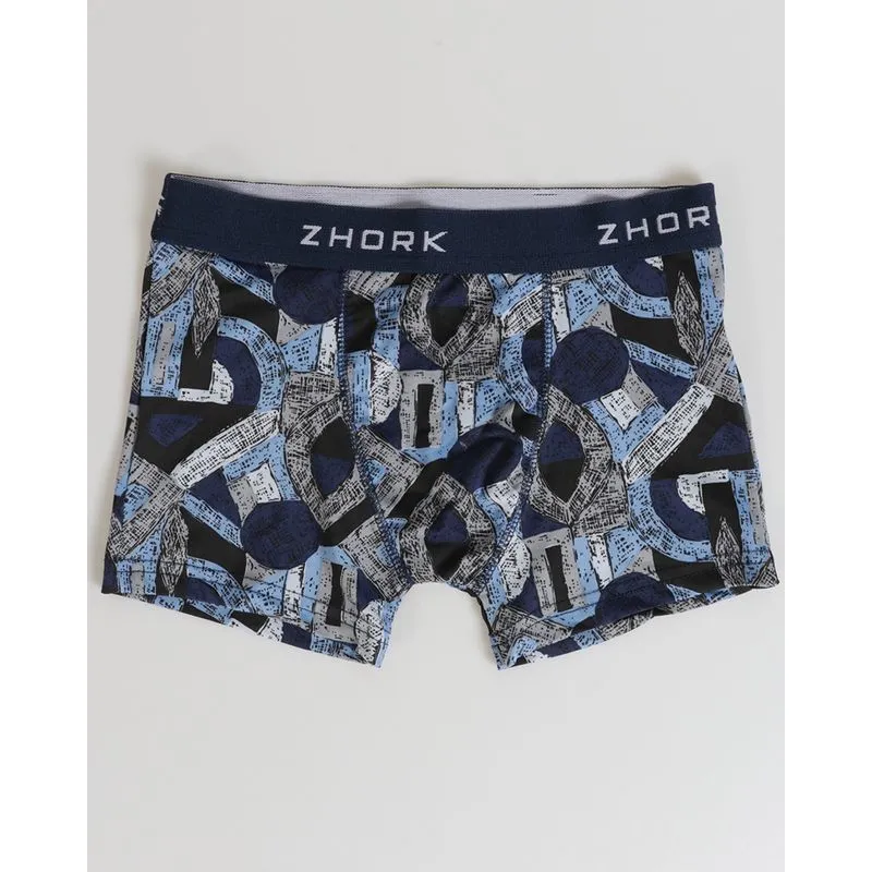 Cueca Boxer Juvenil Estampada Azul 14