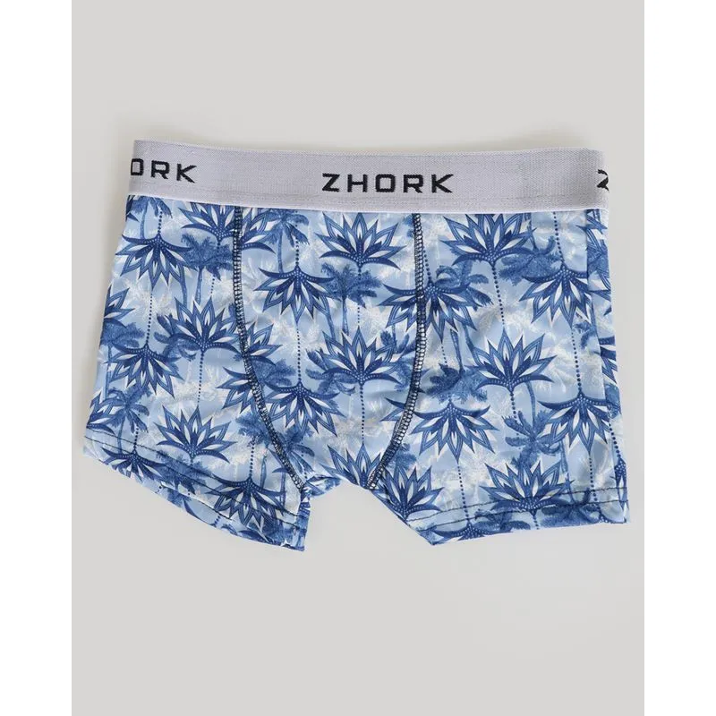 Cueca Boxer Juvenil Estampa Floral Azul 16