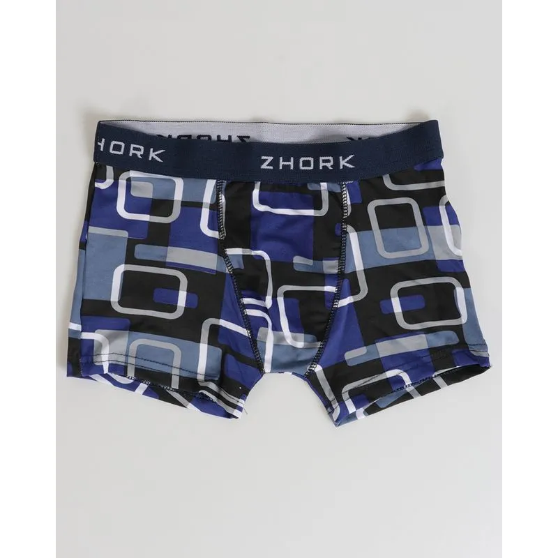 Cueca Boxer Juvenil Estampada Azul 16