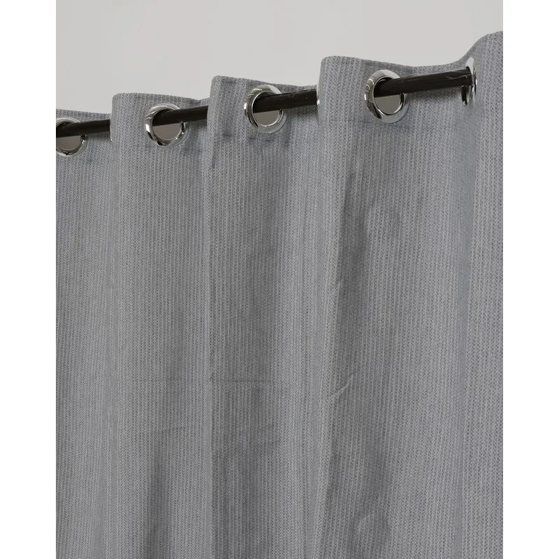 Cortina Rustica Varão Até 150cm Bella Janela Cinza Claro UN