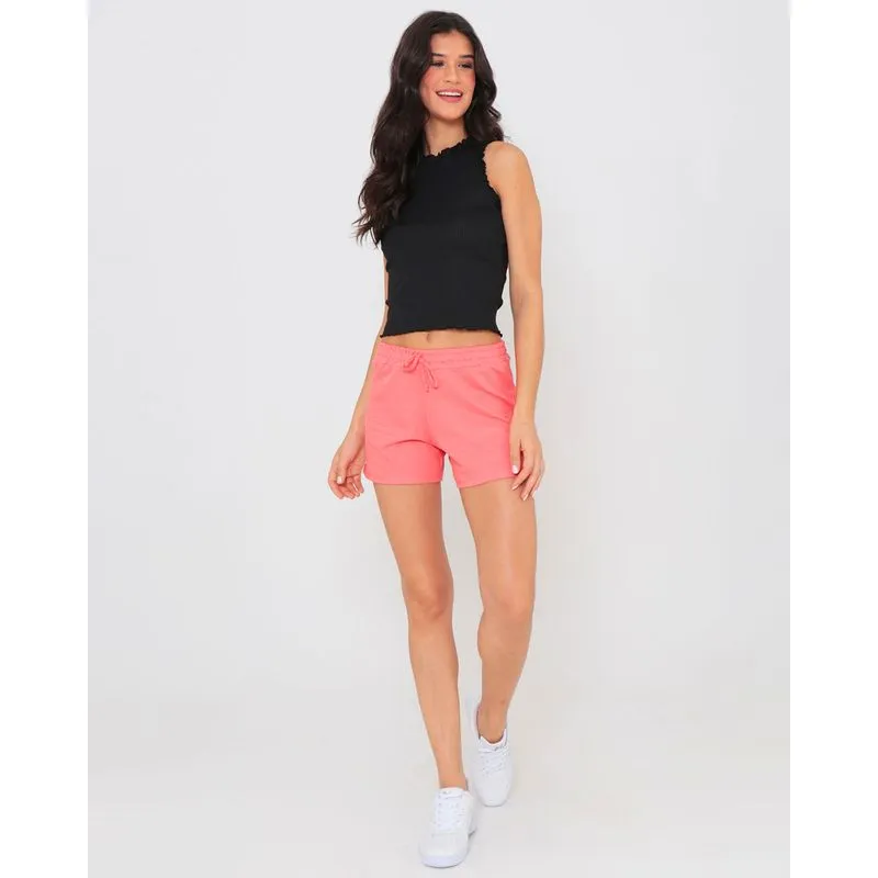 Short Moletinho Feminino Básico Laranja P