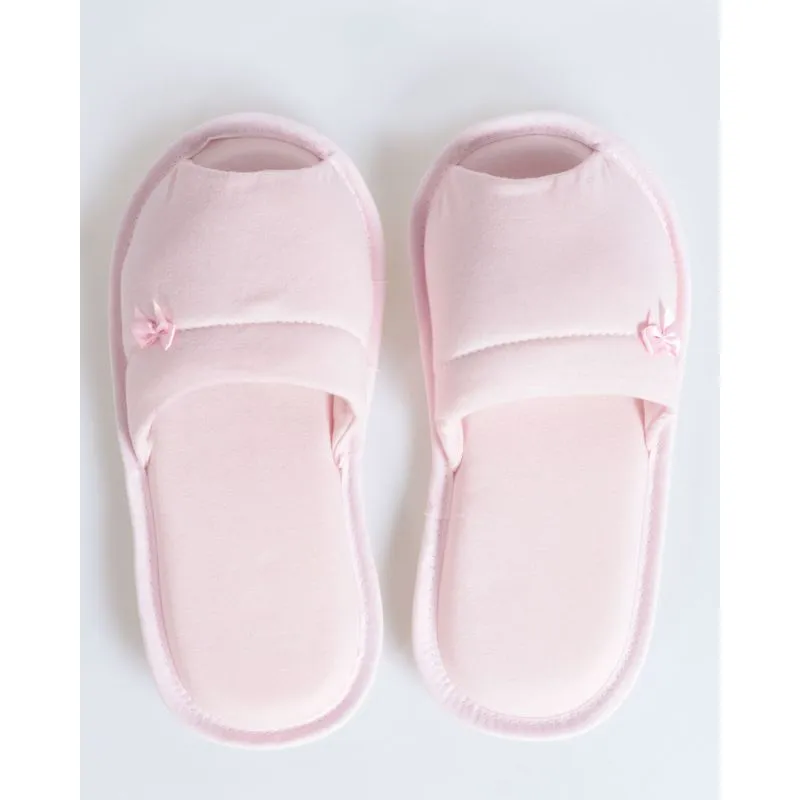 Pantufa Chinelo De Quarto Aberto Feminino Liso Rosa Claro 37/38