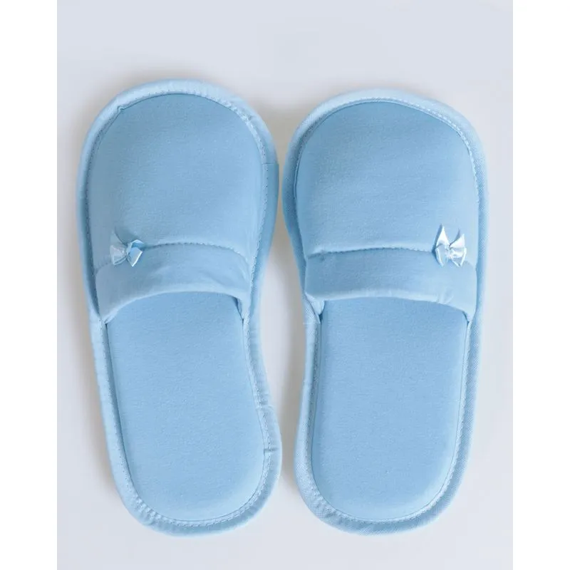 Pantufa Chinelo De Quarto Fechado Feminino Liso Azul Claro 35/36