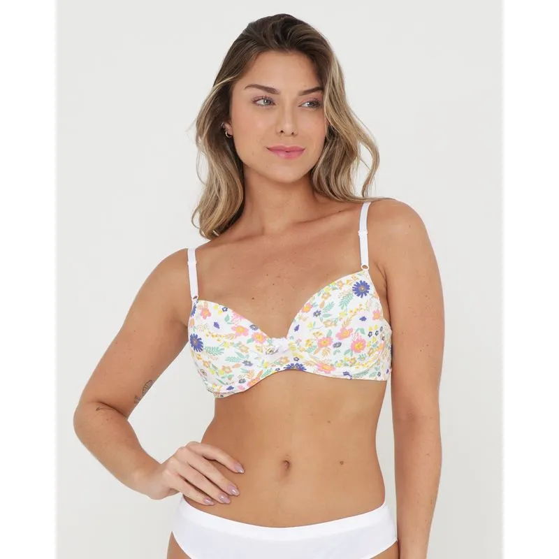 Sutiã Base Avulso Estampado Floral Branco 40