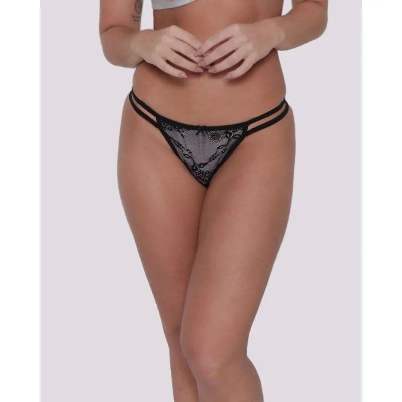Calcinha String Avulsa Com Renda Preta P