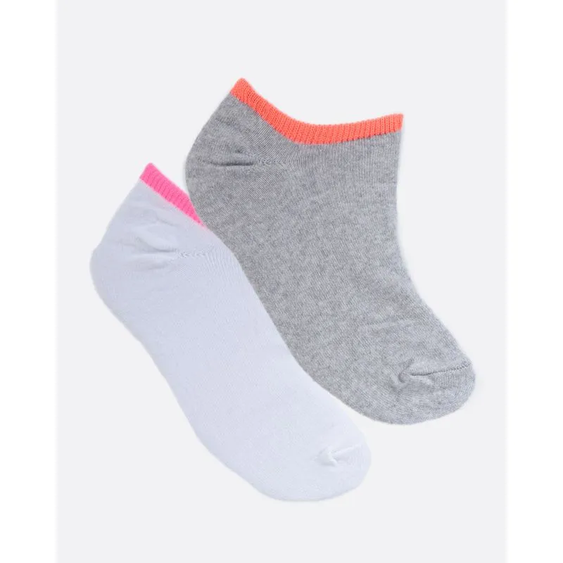 Kit 2 Pares Meia Invisível Cinza Branca 34 A 39