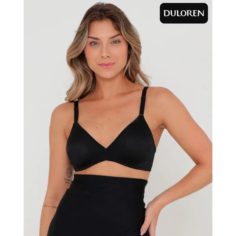 Sutiã Duloren Triângulo Avulso Sem Bojo Mondrian Preto M