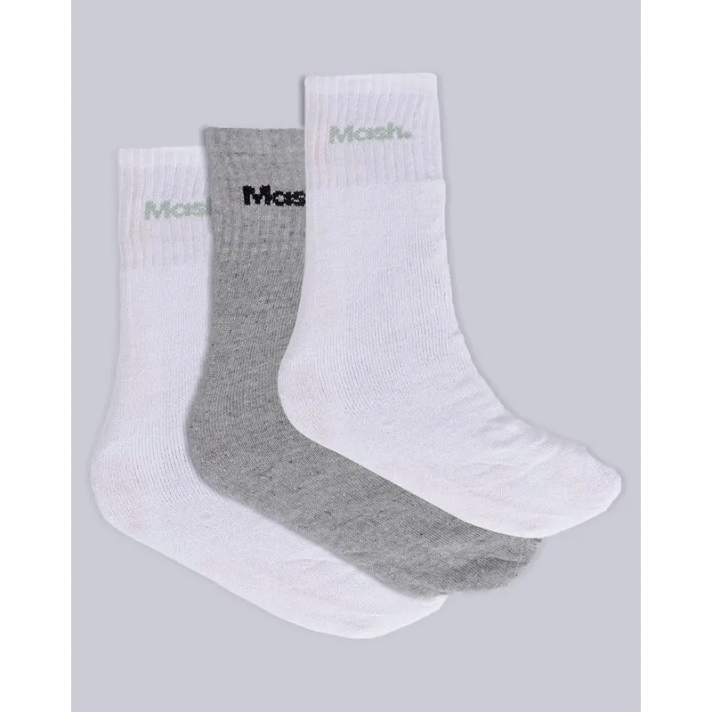 Kit 3 Pares De Meia Cano Curto Mash Branco Cinza 39 A 43