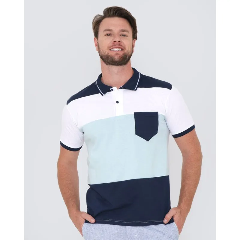 Polo Masculina Com Recorte Branca GG