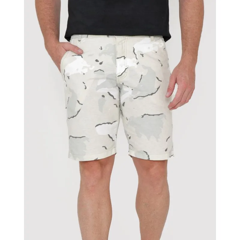 Bermuda Masculina Sarja Camuflada Bege Claro 46