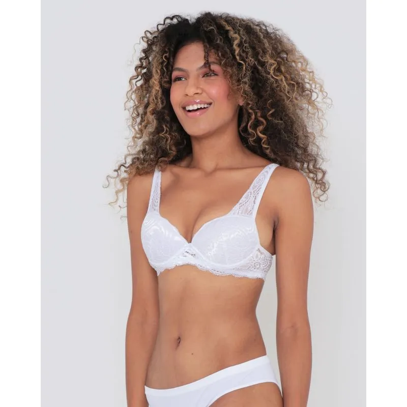 Sutiã Base Avulso Com Bojo Renda Branco GG