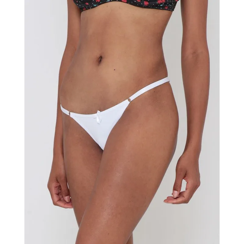 Calcinha String Microfibra De Renda Branca G